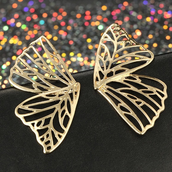 🔥New Gold Butterfly Wing Earrings - Picture 5 of 6